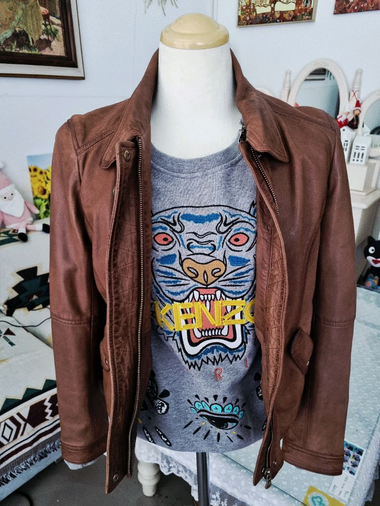 켄우드 가죽 자켓와 티(세트)--0