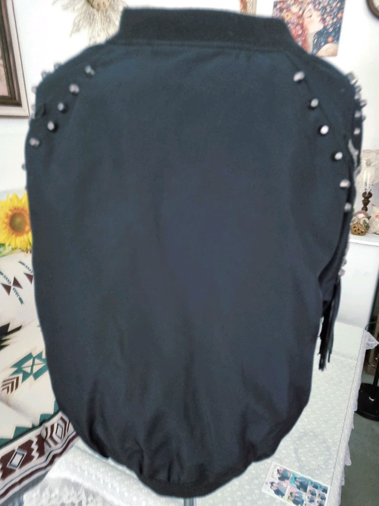 스터드 장식 봄버 자켓--5