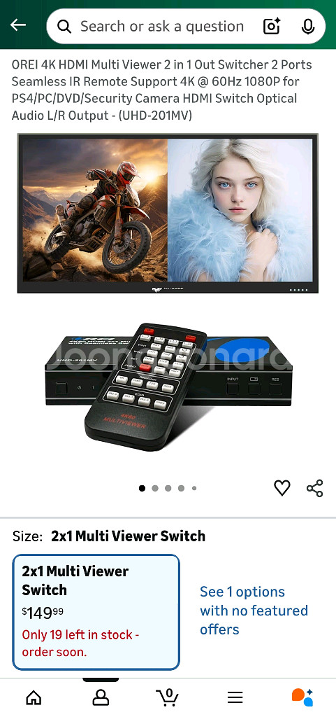 OREI 심리스 4K HDMI 멀티 뷰어 UHD-201MV 모델입니다--3