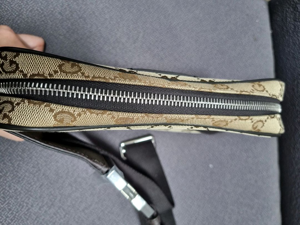 구찌 GG자카드 캔버스 벨트백 힙색 크로스백--3