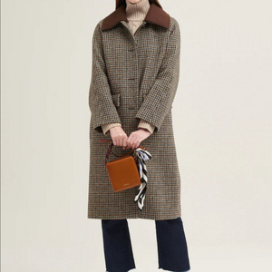 빈폴레이디스 해리스 트위드 하운드 롱코트