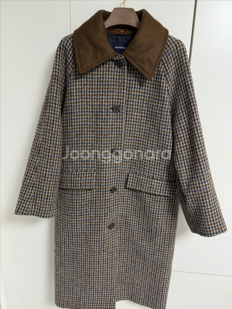 빈폴레이디스 해리스 트위드 하운드 롱코트--5