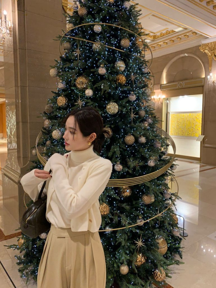 오브제스트 울 100 니트+가디건 세트 블랙--1