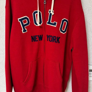 폴로 랄프로렌 뉴욕 플리스 후드 집업 레드 L