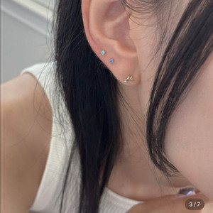 [새제품] 영글로우 14k 민트블루 피어싱