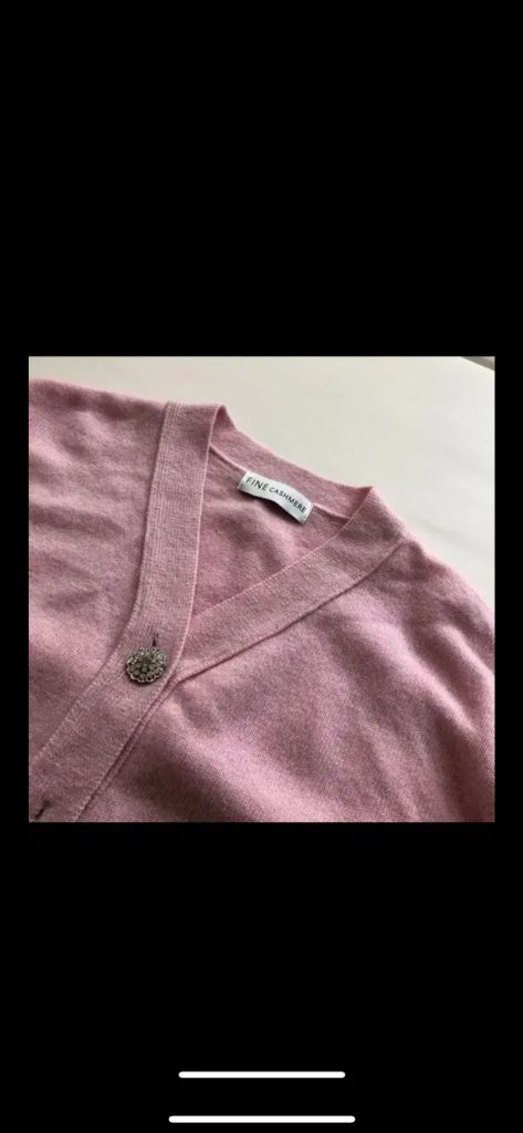 파인캐시미어 울 브이넥 핑크 가디건 하객룩 출근룩 올드머니룩 타임마인랑방--6