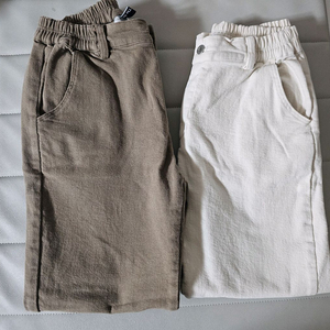 The Anna 기모 배기 팬츠 L 사이즈 일괄 (베이지, 크림색상)