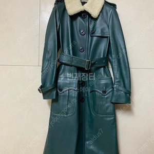 코치 가죽 롱 코트