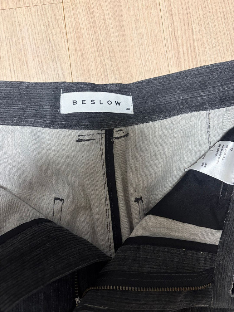 비슬로우 빈티지 워시드 코듀로이 커브드 팬츠--2