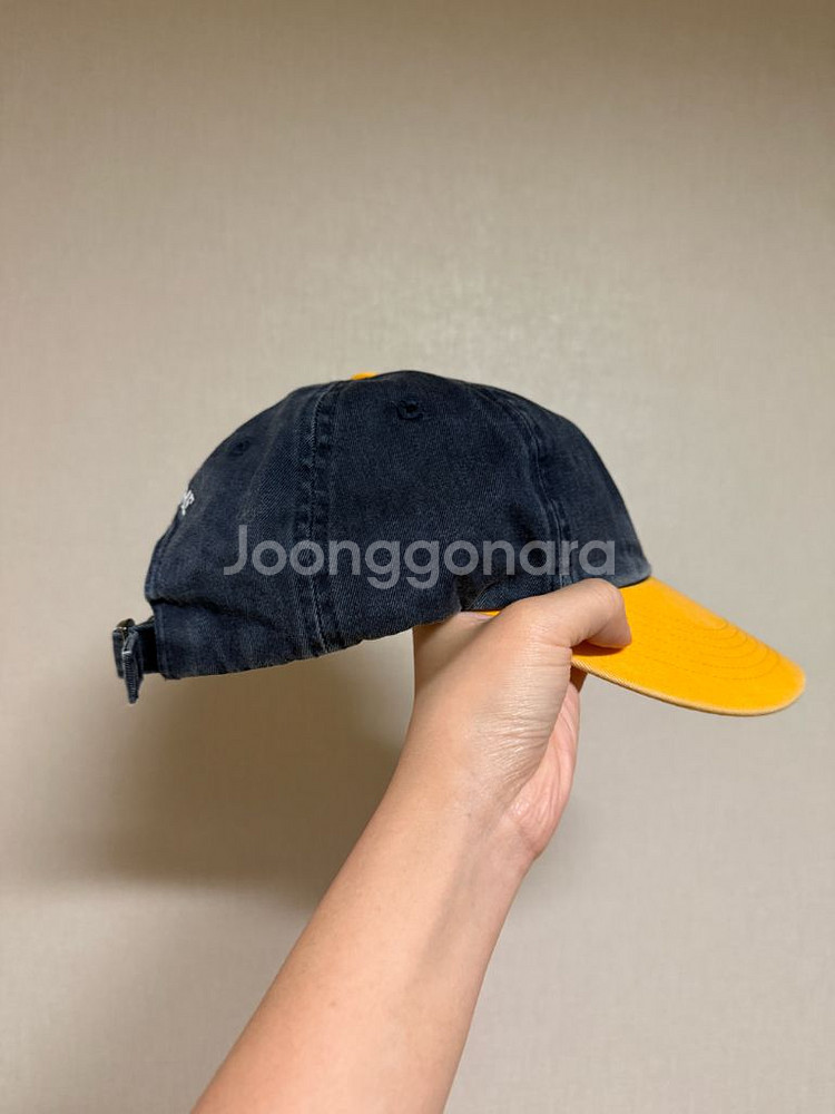 25 fw 슈프림 캡 노랑 네이비--1