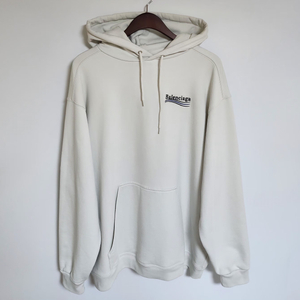 M 발렌시아가 화이트 웨이브로고 자수 오버핏 후드티 600583