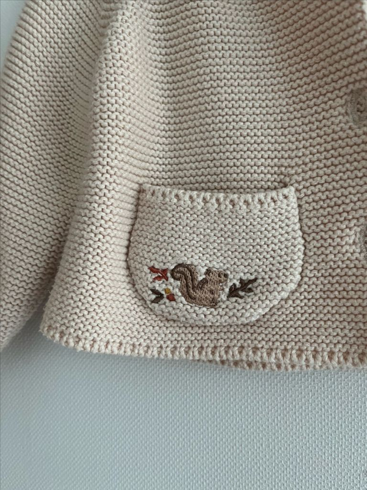 아가방 베이지 니트 가디건--2