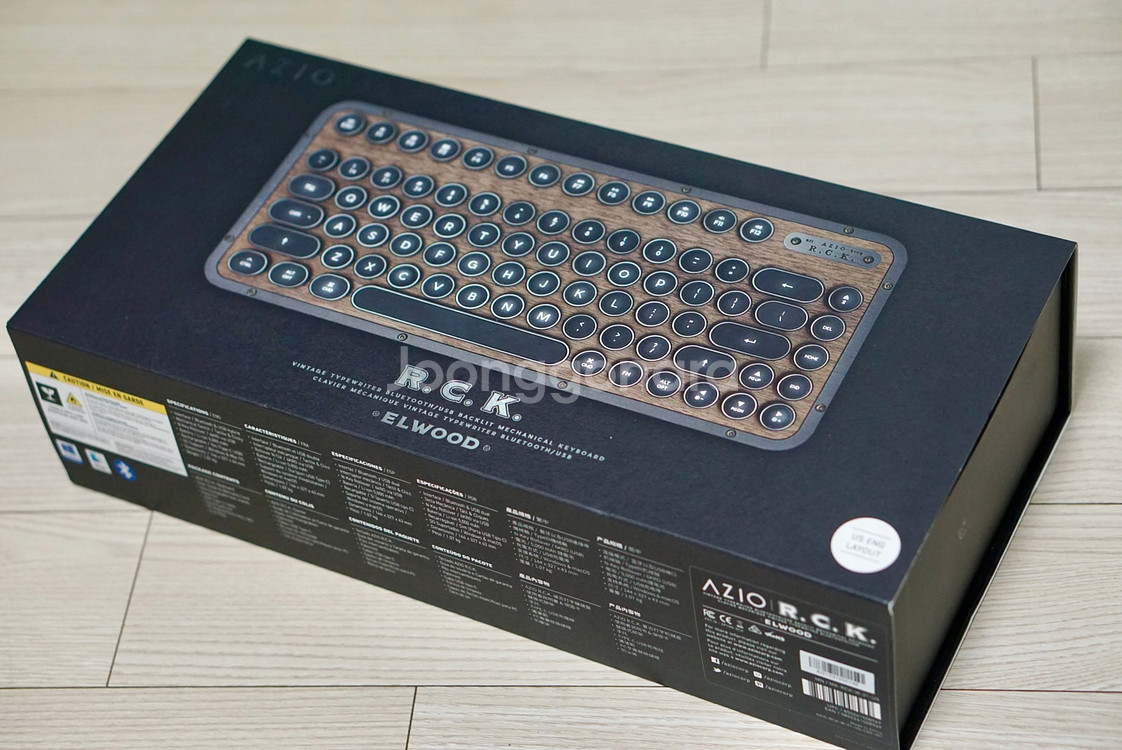 AZIO 아지오 레트로 컴팩트 키보드_엘우드/팜레스트 세트--2