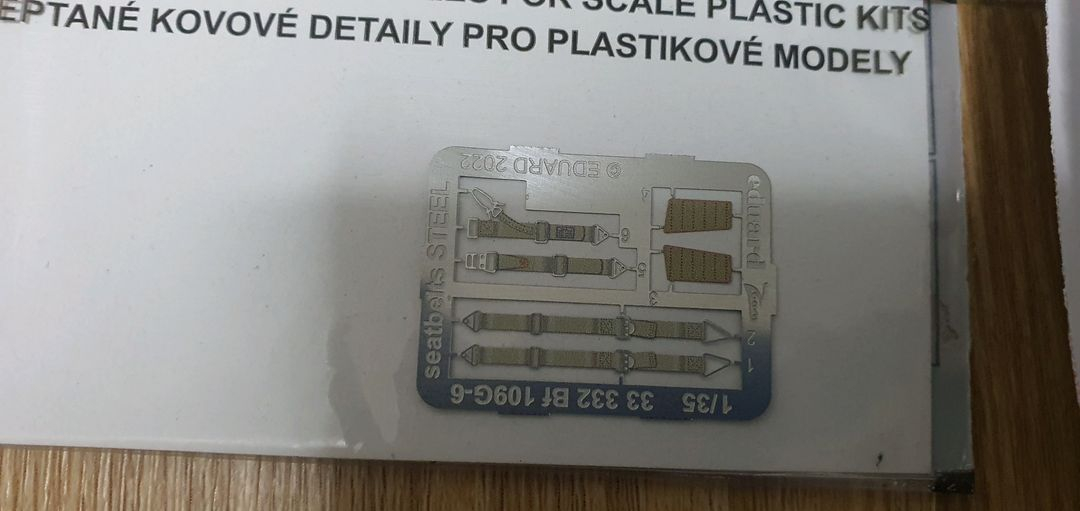 에듀어드 1/35 Bf 109G-6 seatbelts 보더모델 프라모델--1