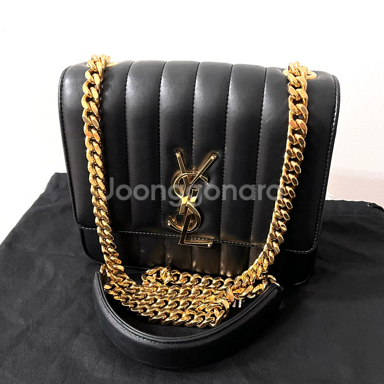 [A급/정품] 생로랑 비키 체인 크로스백 가방 블랙--9