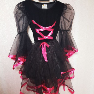 블랙마녀 핑크리본/XL 할로윈 코스튬 의상 이미지