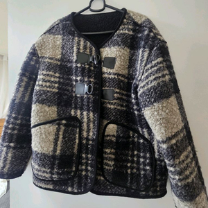 부클체크코트 프리사이즈