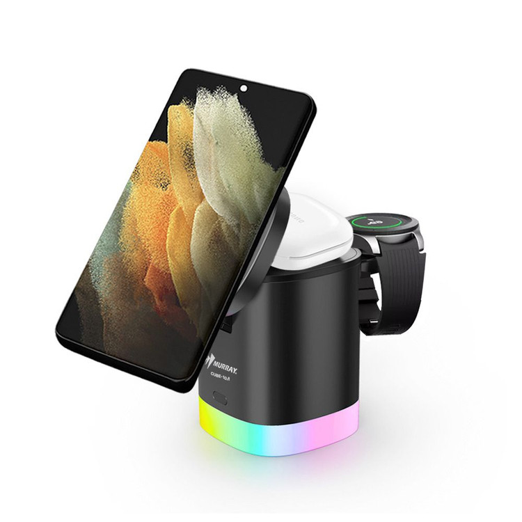 3in1무선충전기 스마트폰 애플워치 갤럭시워치 에어팟 버즈 충전기 새상품 이미지