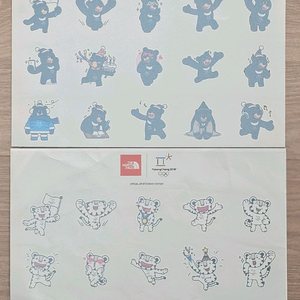 2018평창올림픽 마스코트 수호랑 반다비 노스페이스 광고 스티커 2장