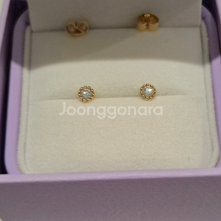 골든듀 글리터링러브 1C 귀걸이 로즈 골드, 베노아 1.3c 옐골 일괄--6