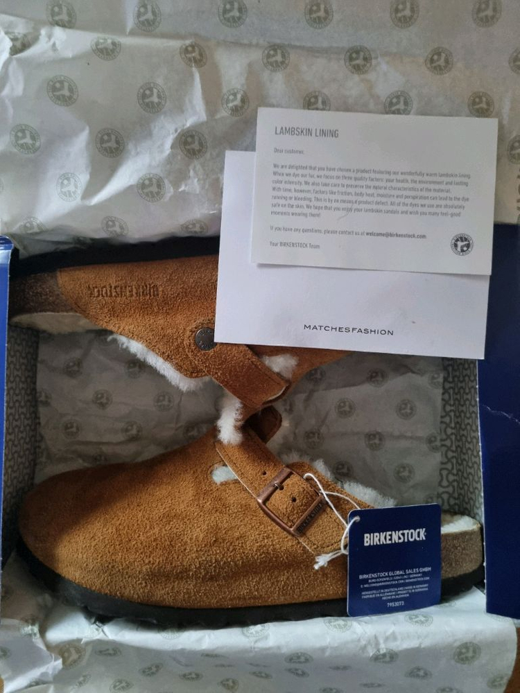 정품 버켄스탁 보스턴 퍼 시어링 밍크 44 (US11)--3