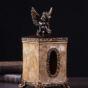 새상품)천연 자개 천사 스탠딩 티슈 케이스 휴지통 장식