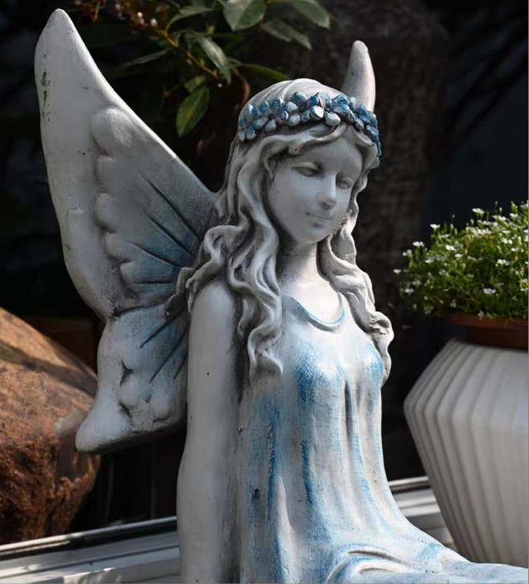 새상품)앉아있는 천사 정원 테라스 장식 조형물 인테리어--5