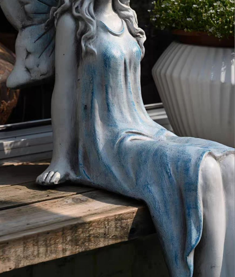 새상품)앉아있는 천사 정원 테라스 장식 조형물 인테리어--6