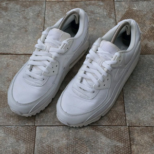 (265)나이키 에어맥스 90 레더 화이트 스니커즈 운동화