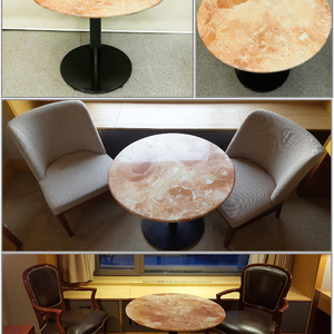 워커힐호텔에서나온 미국 천연대리석 원형 티테이블 이미지