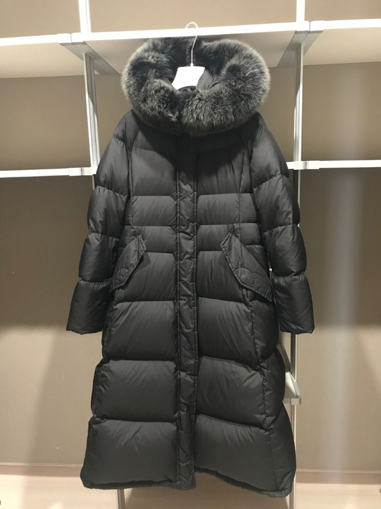 구스80%여성 구스 롱패딩 리얼 폭스퍼 블랙--7