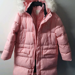 MLB 키즈 메가로고 디터쳐블 덕다운 롱 패딩 조끼 세트 155 핑크 71dj52061 오리털 점퍼 자켓 주니어 여