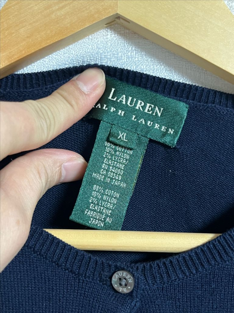 폴로 랄프로렌 U넥 네이비 가디건 XL--3