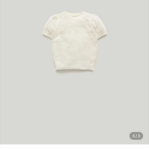 프리베일 니트 탑 Pvil Arch Knit Top 크림 반팔