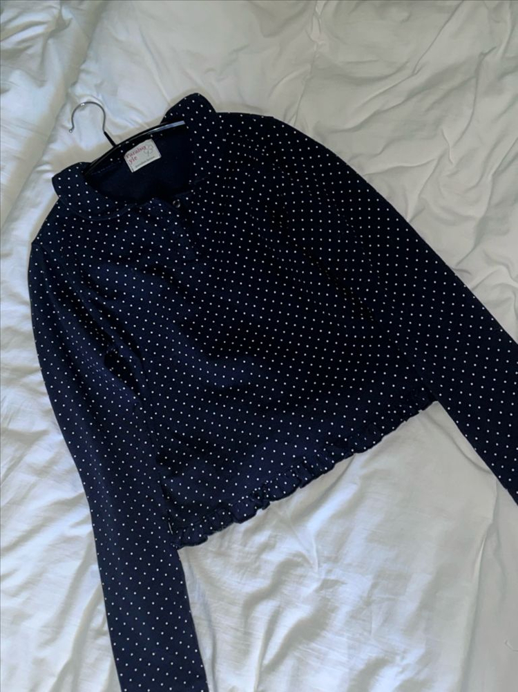 도트 프릴 티셔츠--1