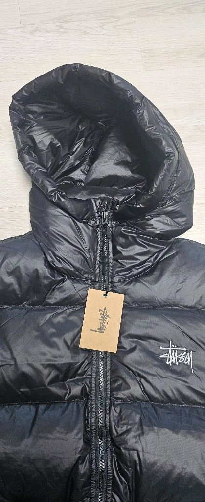 새상품!!스투시 마이크로 립스탑 다운 파카 제트 블랙 패딩.싸이즈 XS 이미지