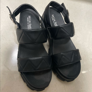 여성 블랙 플랫폼 샌들 230