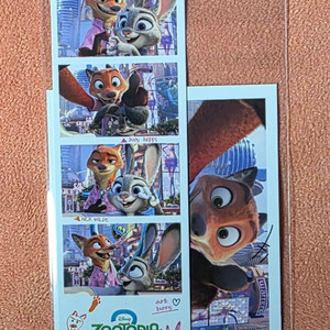 주토피아2 네컷포토 폴라로이드 세트 롯데시네마 굿즈 특전