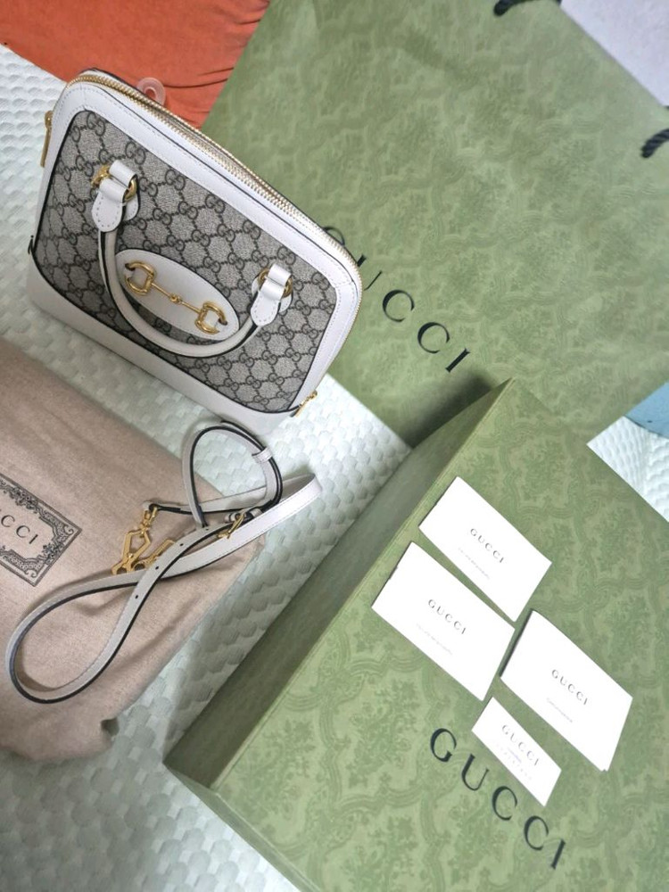 구찌 1955 홀스빗 탑핸들백--6