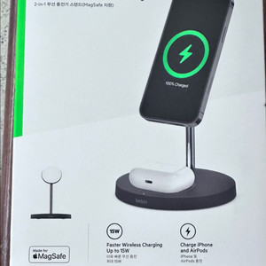 벨킨 boost charge pro 15w 2in1 무선 충전기 스탠드
