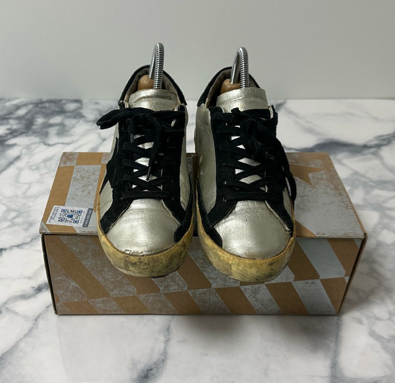 [36] 골든구스 슈퍼스타 실버블랙--2