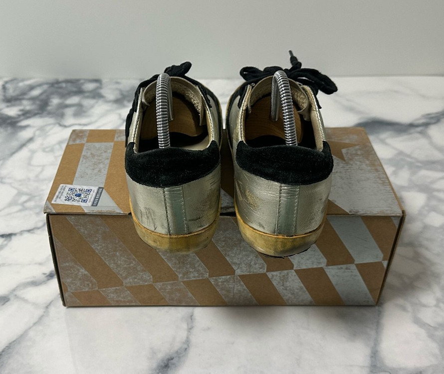 [36] 골든구스 슈퍼스타 실버블랙--3