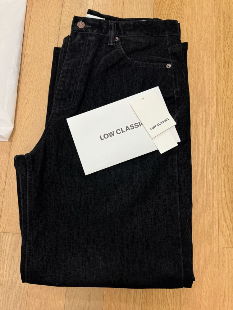 로우클래식 벨벳 데님 팬츠 청바지 VELVET DENIM LOOSE-FIT JEANS_BLACK_LC254PT05B--0