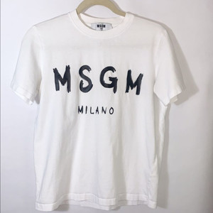 MSGM 로고 프린트 반팔 면 티셔츠 (S)