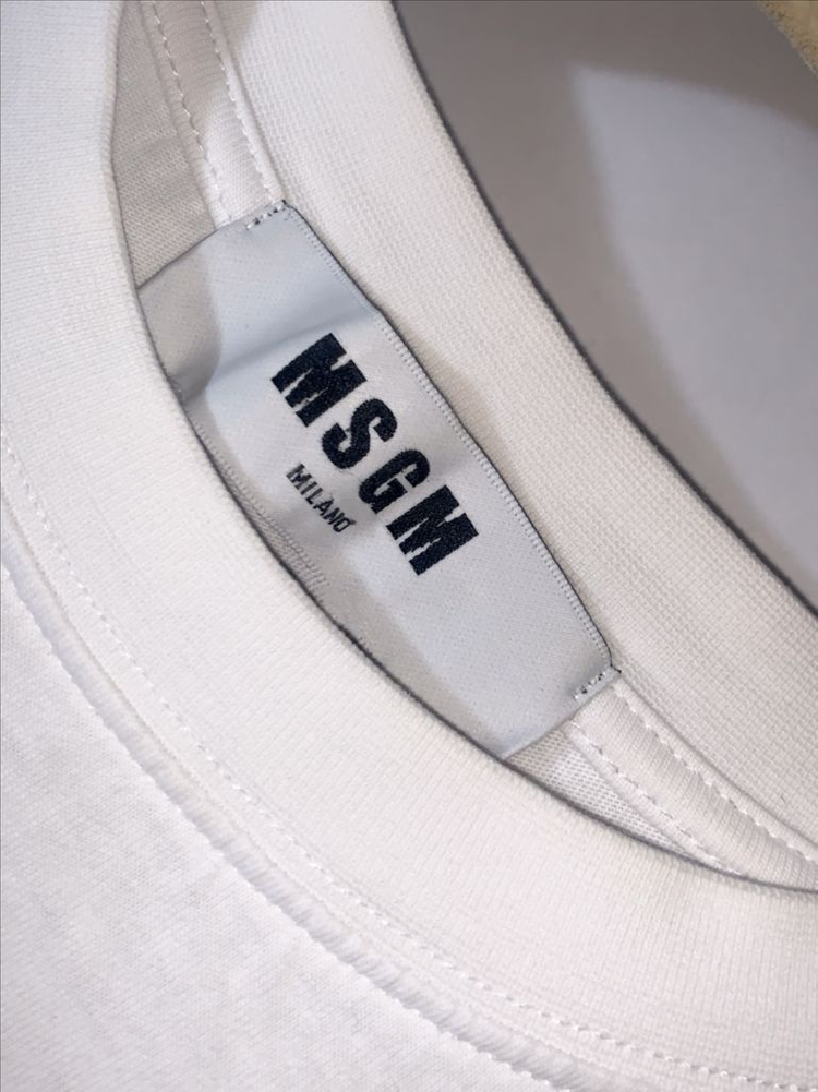 MSGM 로고 프린트 반팔 면 티셔츠 (S)--2