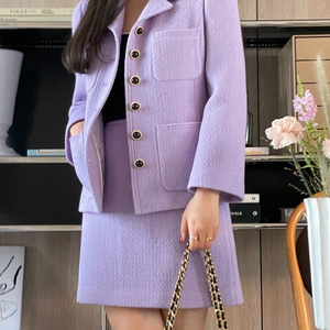 샤팽르레브 Violette Classique 연보라 린톤트위드 셋업 (M)