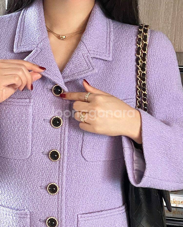 샤팽르레브 Violette Classique 연보라 린톤트위드 셋업 (M)--1