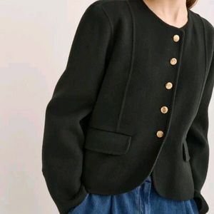 sjsj 캐시미어블렌드 칼라리스 자켓 코트