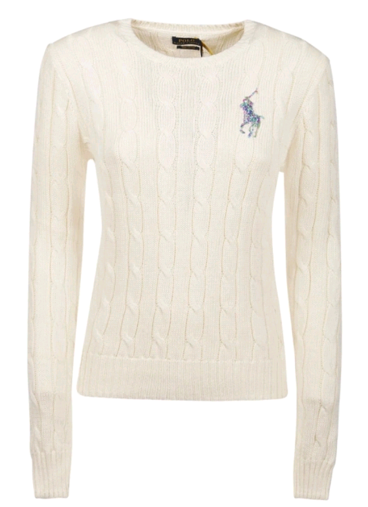 폴로 랄프로렌 여성 비즈 빅포니 코튼 니트 새제품--5