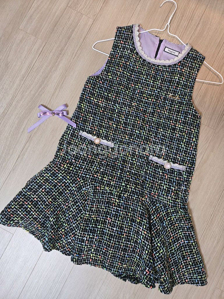 프렌치캣 트위드 나시 민소매 원피스 145 Q24DBO160--2